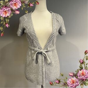 Aeropostale short sleeve open cardigan with front tie size XS